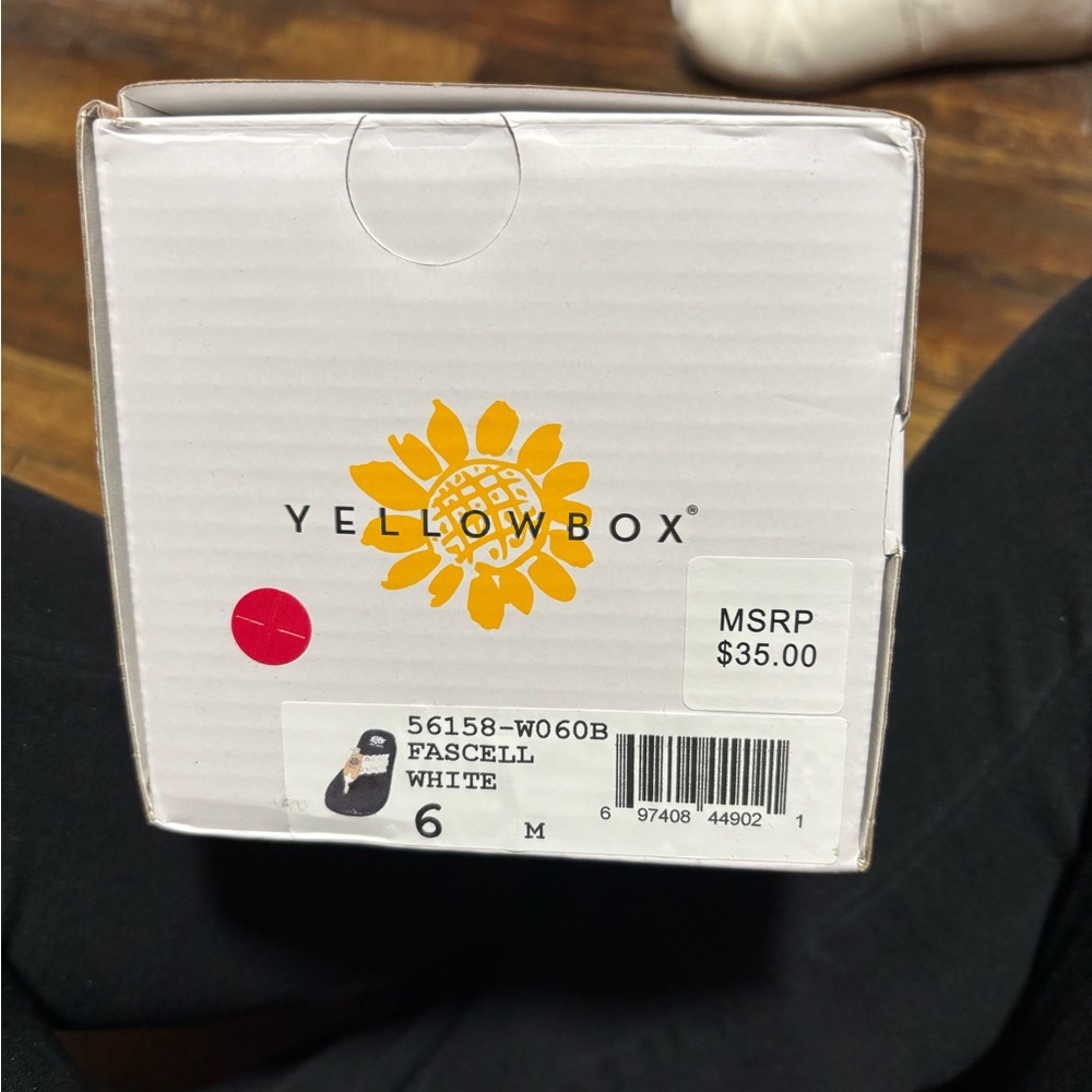 Yellow Box Black and White Sandals